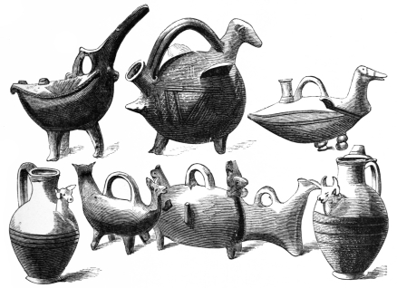 Fig. 155.—Phœnician Vases, found at Dali. (Cesnola
Coll., N. Y. Metropolitan Museum.)