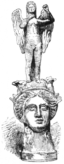Fig. 168.—Head of Minerva, with Figure of Nike. (Prime
Coll., N.Y. Metropolitan Museum.)