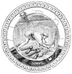 Fig. 206.—Medallion by Luca della Robbia. (South
Kensington Museum.)