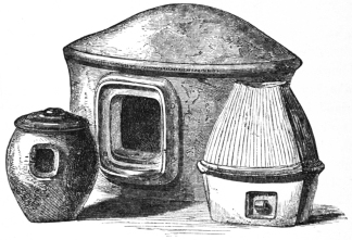 Fig. 283.—Ancient German Hut-shaped Vases.