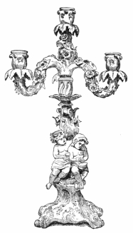 Fig. 297.—Recent Dresden Porcelain Candelabrum. (D.
Collamore.)