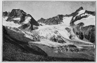 The Zinal Rothhorn (to the right) from the Trift Valley.

To face p. 195.