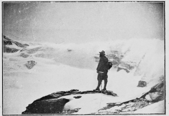 Clouds breaking like a giant waterfall on a mountain
ridge.