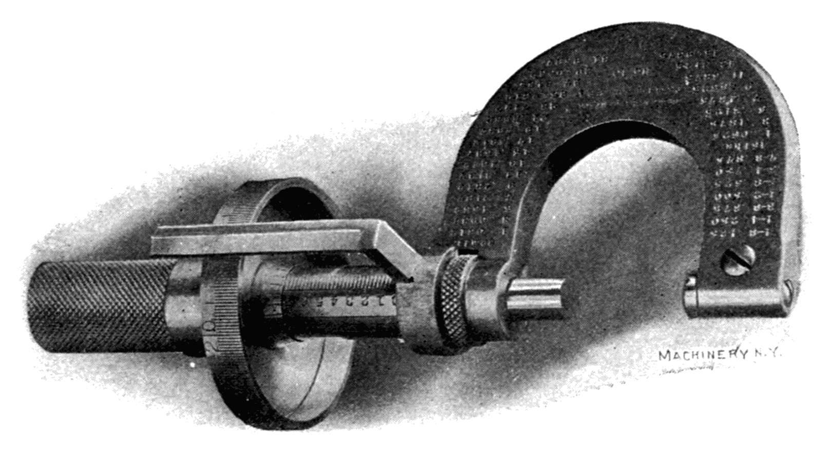 Fig. 24. Micrometer with Attachment for Reading Ten-thousandths of an Inch