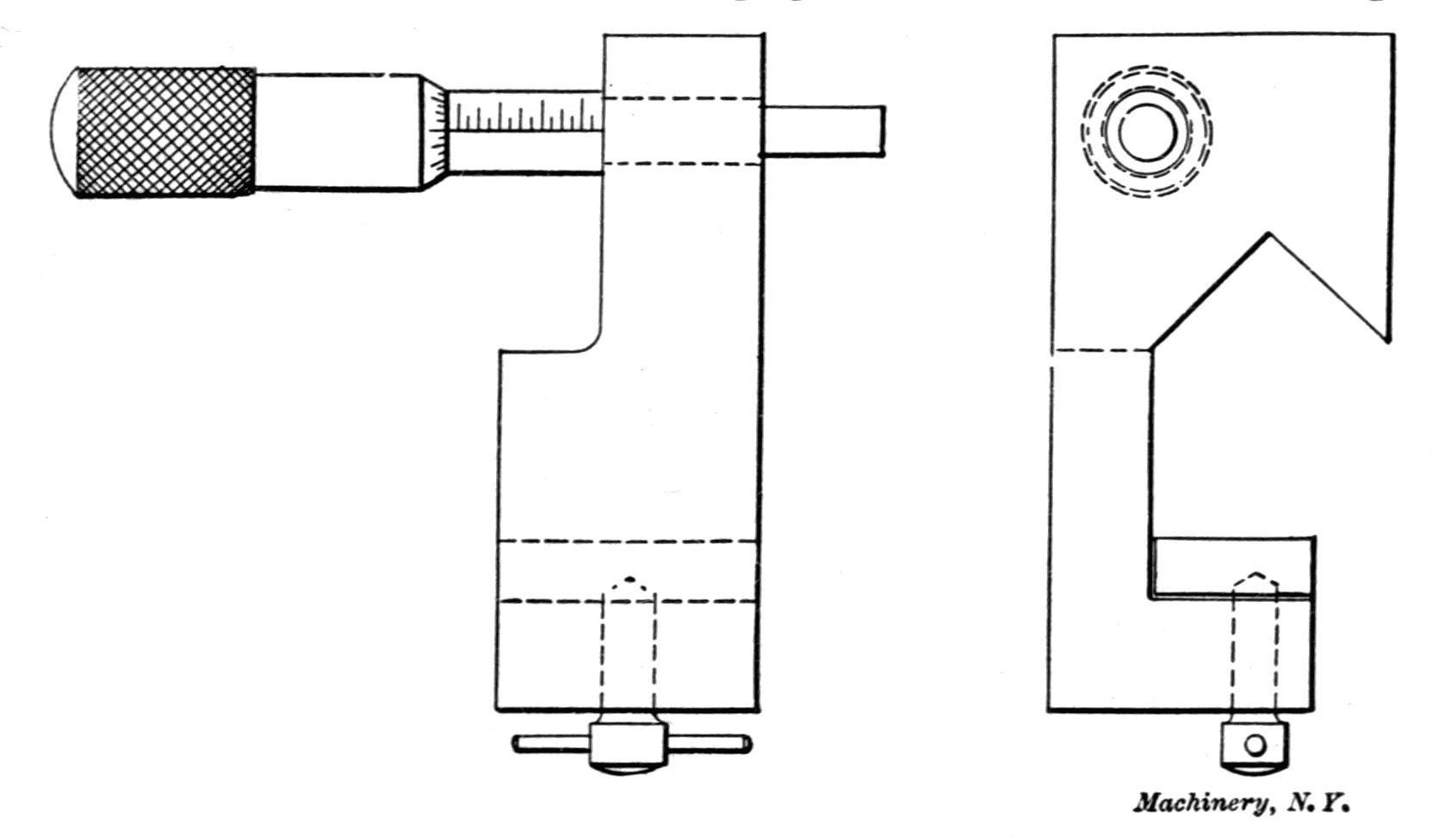 Fig. 32. Micrometer Stop for the Lathe