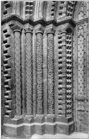 CARVED WORK OF THE CENTRAL DOORWAY AT THE WEST END.