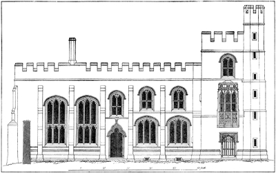 ELEVATION OF THE FORMER CHAPEL OF THE BISHOP'S PALACE, WITH BISHOP ALNWICK'S TOWER.