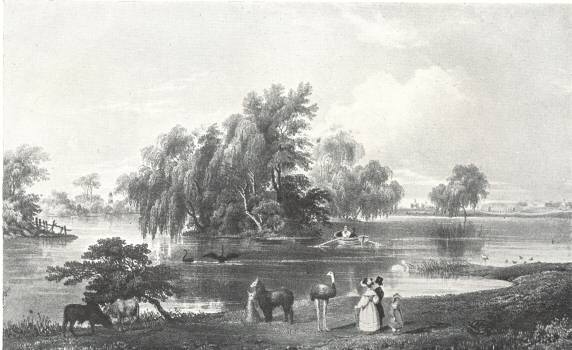 A South-East View in the Surrey Zoological Gardens.  After a
lithograph published by Havell, 1832
