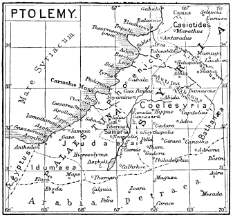 PALESTINE AND PART OF SYRIA ACCORDING TO PTOLEMY, c.
100 A.D.