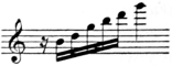 Treble clef with ascending pattern