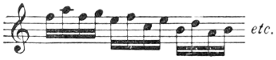 Treble clef with semiquaver motif