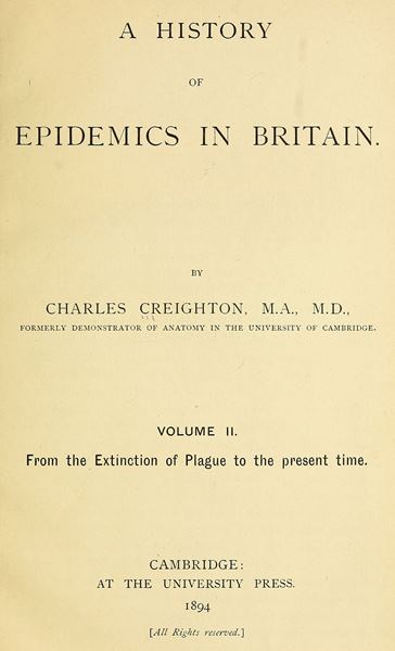 The Project Gutenberg eBook of A History of Epidemics in Britain