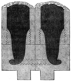 Sections of conical breeches, double barrel