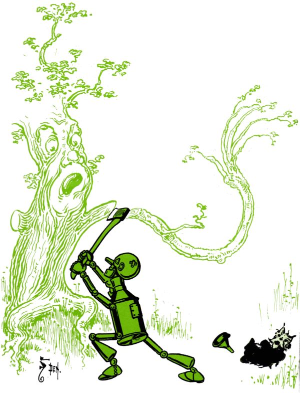 Tinman attacking a tree