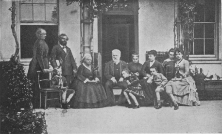 VICTOR HUGO, HIS FAMILY, AND JULIETTE DROUET AT
HAUTEVILLE HOUSE.