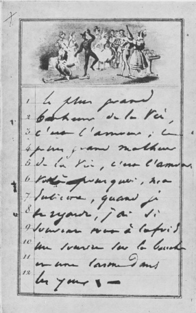 A PAGE OF JULIETTE DROUET’S NOTE-BOOK IN 1834.

The note-book belongs to M. Louis Barthou.