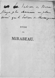 A DEDICATION BY VICTOR HUGO TO JULIETTE DROUET.
The writing reads thus: “A la Juliette de Victor Hugo, plus charmante et
plus aimée que la Juliette de Shakespeare.” The original belongs to M.
Louis Barthou.