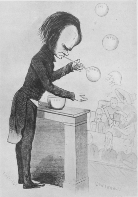 “LE CITOYEN VICTOR HUGO JOUANT AU CONGRÈS DE LA PAIX.”

Political caricature, 1849.