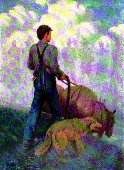 Painting by Frank Stick A Soldier of the Soil
