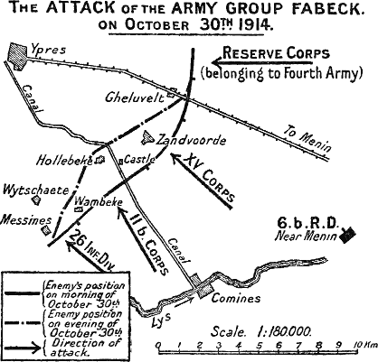 The ATTACK of the ARMY GROUP FABECK. on October 30TH. 1914.