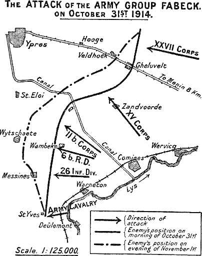 The ATTACK of the ARMY GROUP FABECK. on October 31ST. 1914.