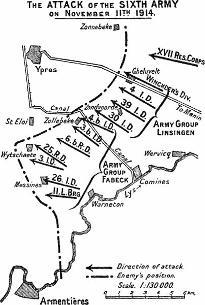 The ATTACK of the SIXTH ARMY. on November 11TH. 1914.