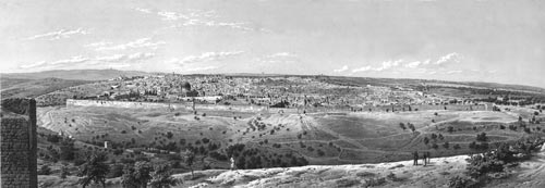 Illustration: Panorama of Jerusalem, seen from the Mount of Olives