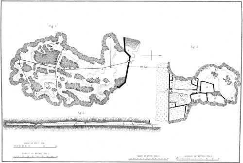 Illustration: Plans and Section of the Royal Caverns, and of the
  Grotto of Jeremiah