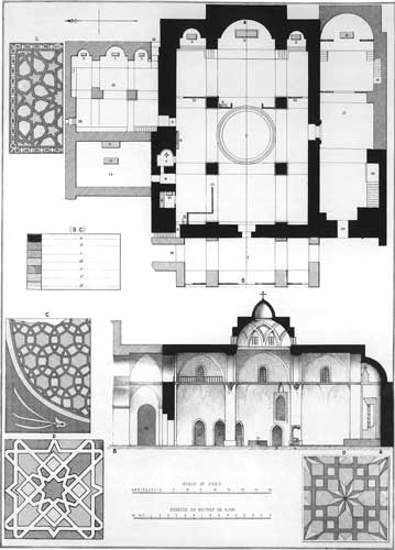 Illustration: Plans and Sections of the Armenian Church of Saint
 James, and Mosaics