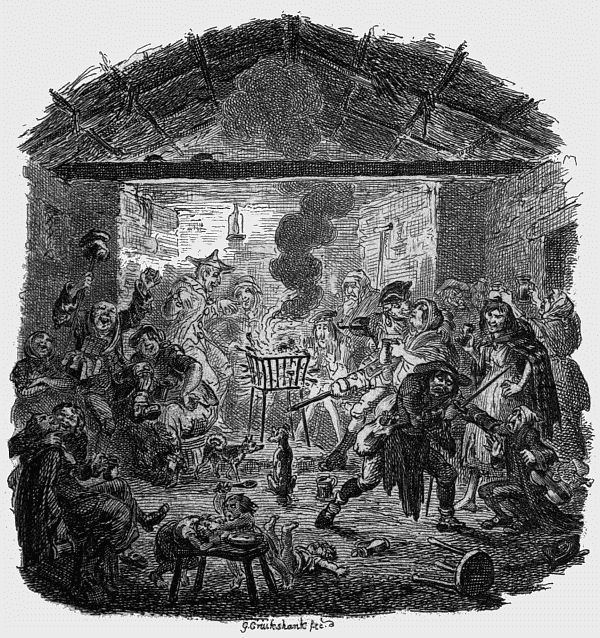 Group gathered in a tavern