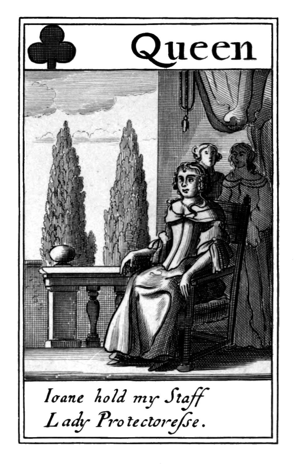Queen of Clubs. Ioane hold my Staff Lady
Protectoresse. Queen of Clubs. Ioane hold my Staff Lady
Protectoresse.