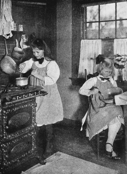 two girls cooking