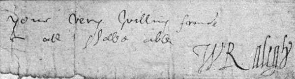Sir Walter Ralegh's signature