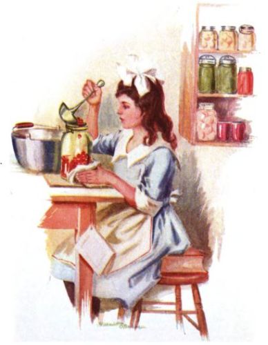 girl filling a jar
