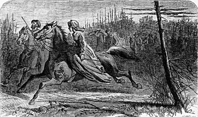 The "Nameless Heroine" Piloting the Escaping
                Prisoners out of a Rebel Ambush.