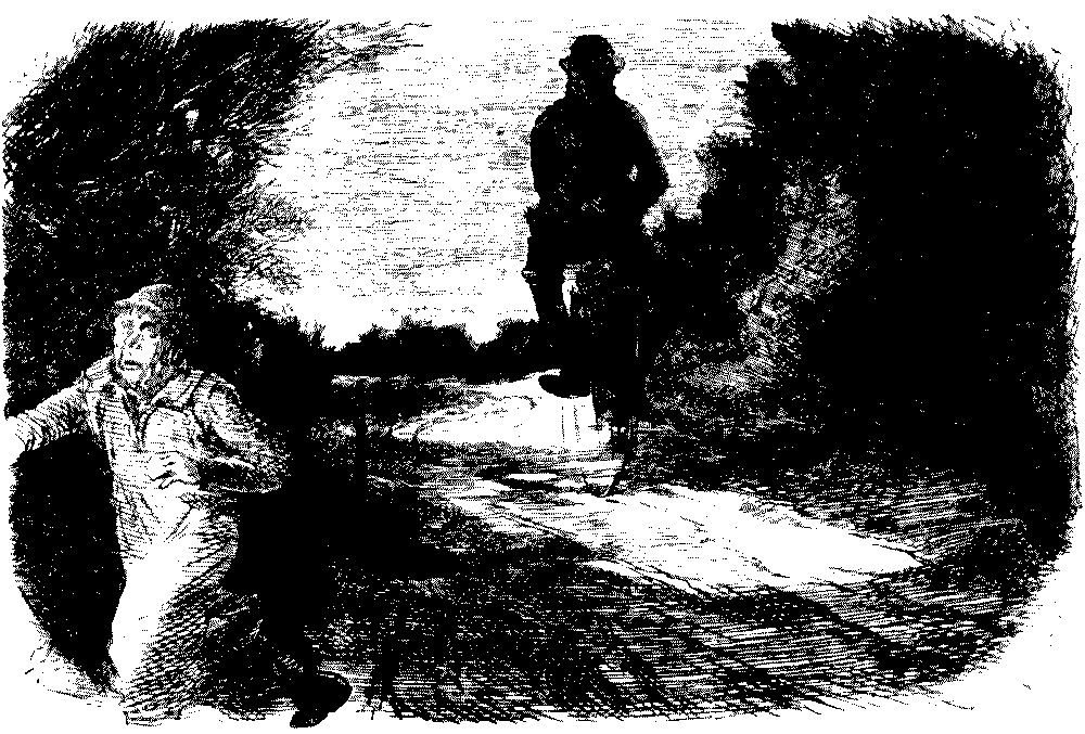 Man fleeing from shadowy figure