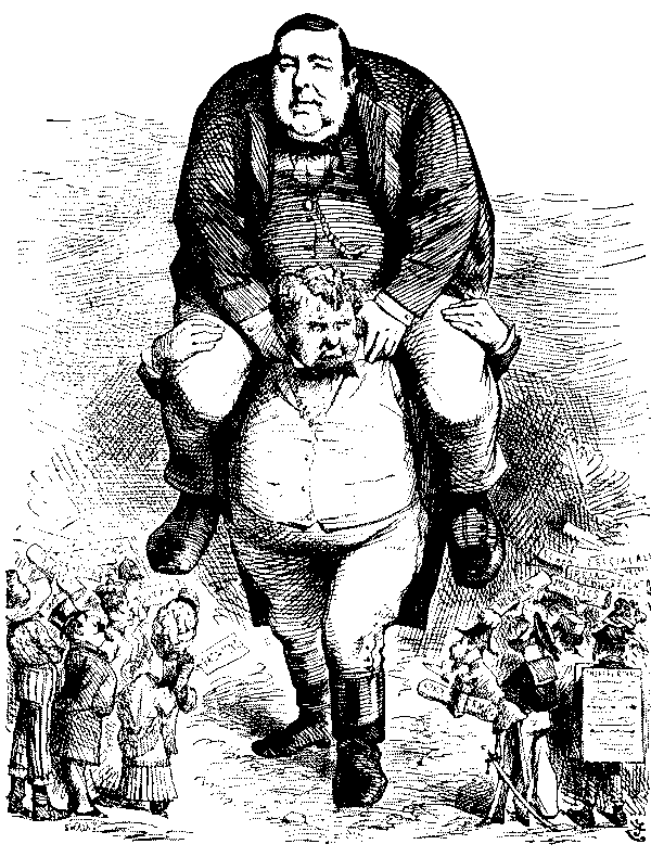 Cartoon representing  person being carried by another