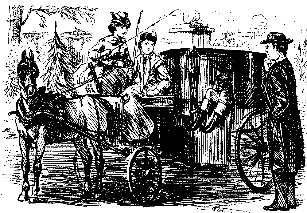 Two ladies driving a carriage