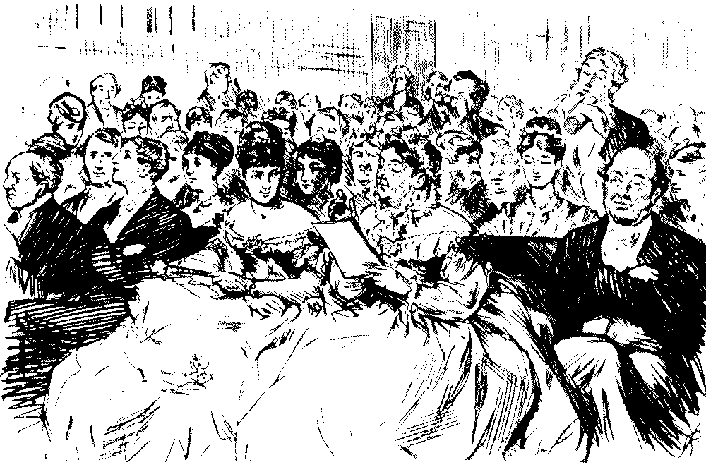 Scene in crowded theatre