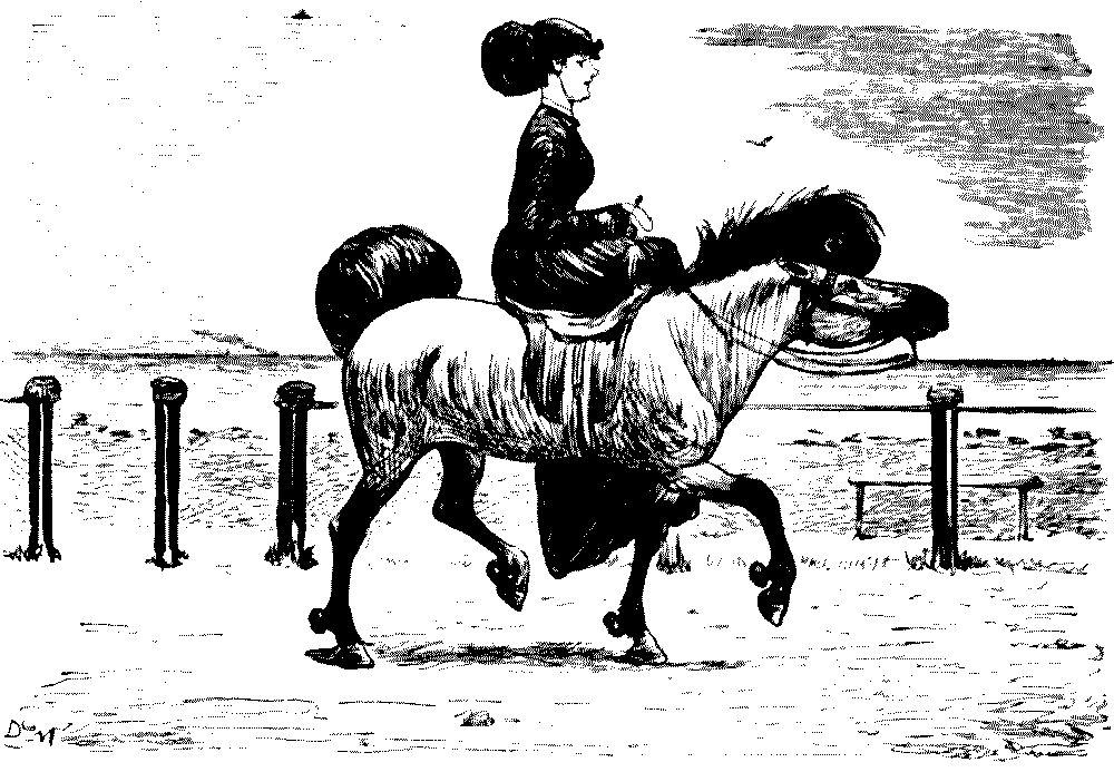 Lady riding a horse with a matching hairstyle