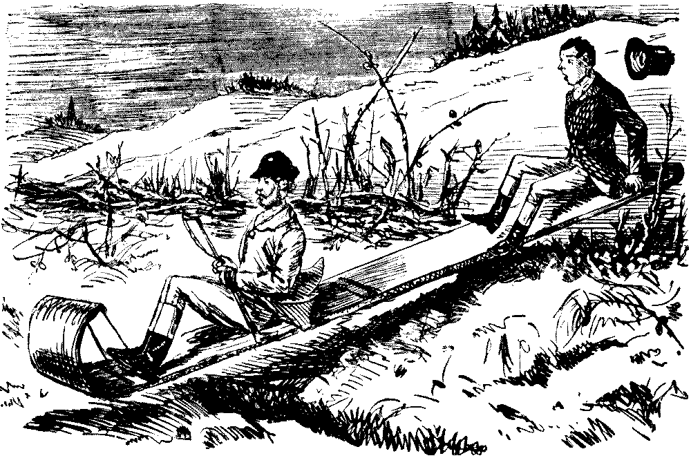 Two men on a sledge