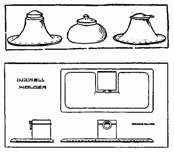 Inkwells and holder