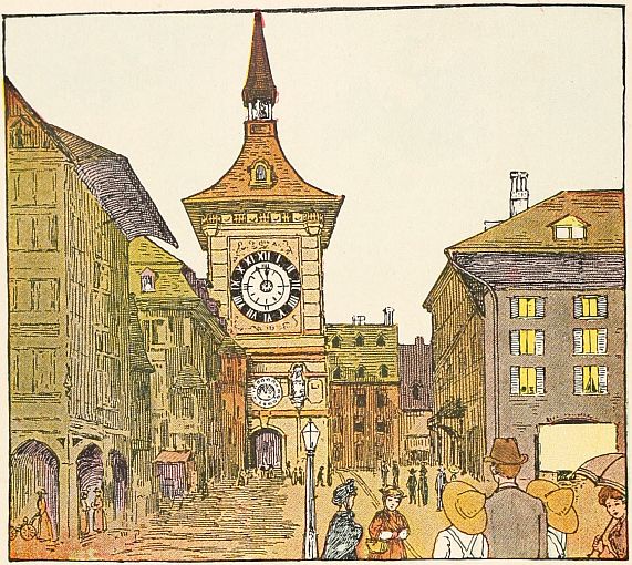 town clock just before noon