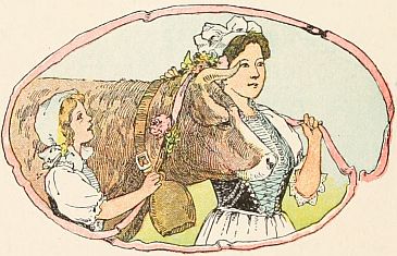 lady, girl and cow