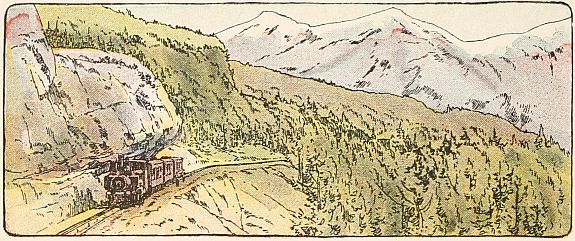 train gong up mountain