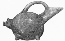 No. 152. Terra-cotta Vessel in the shape of a Pig, from
the Lowest Stratum (14 M.).