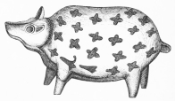No. 162. Terra-cotta Image of a Pig, curiously marked
with Stars (4 M.).