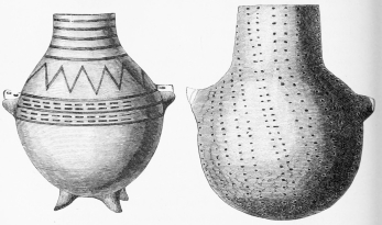 No. 222. A splendidly-decorated Vase of Terra-cotta, with
three Feet and two Ears. From the Palace (7½ M.).