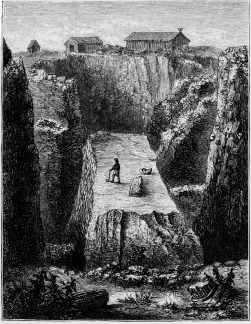 Page 200.

THE GREAT TOWER OF ILIUM.

Seen from the S.E.

THE top is 8 M. (26 ft.) below the surface of the Hill: the foundation
is on the rock 14 M. (46 ft.) deep: the height of the Tower is 20 feet.
