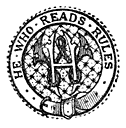 Publisher&rsquo;s logo: He who reads rules.